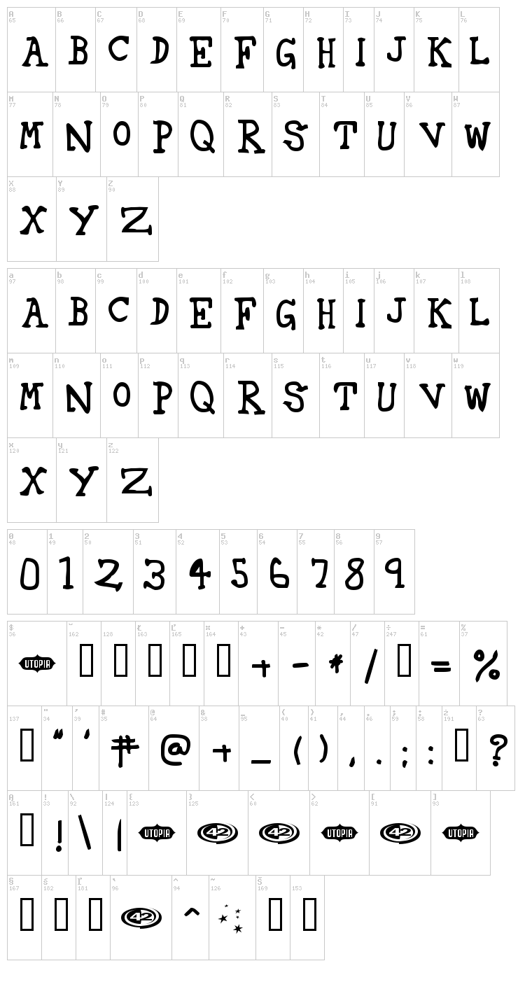 42 font map
