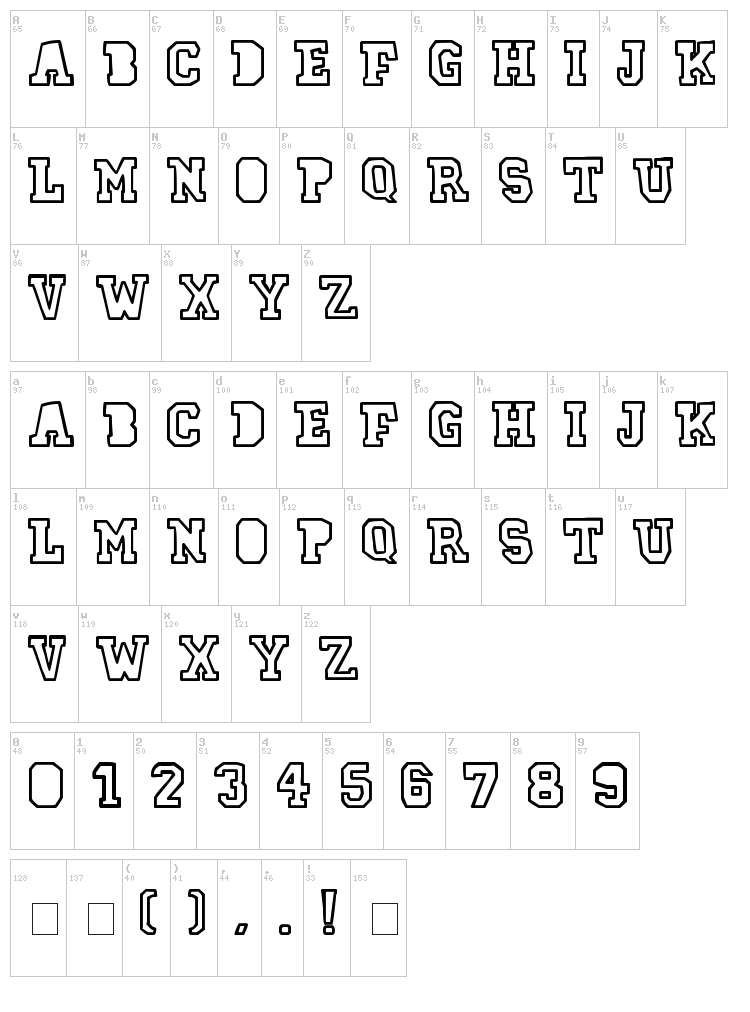 78 Skate font map