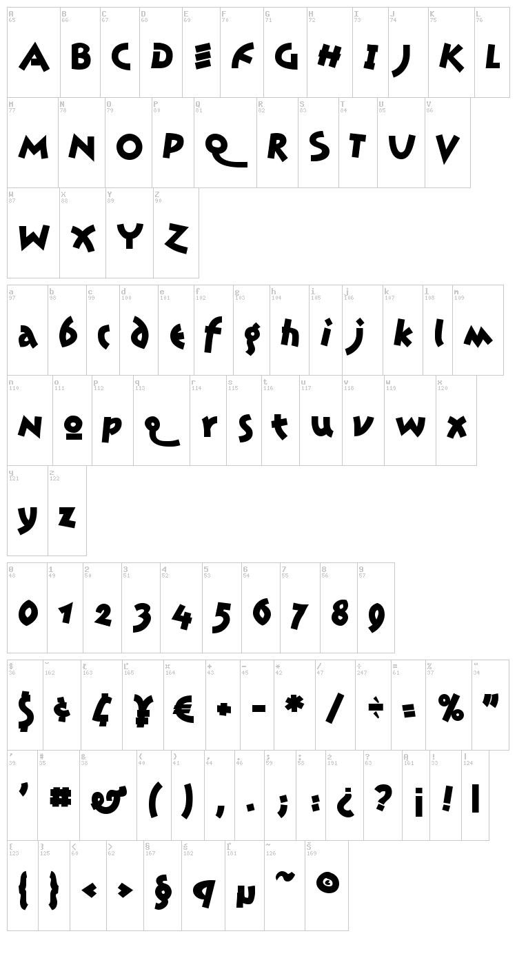 Jonas font map