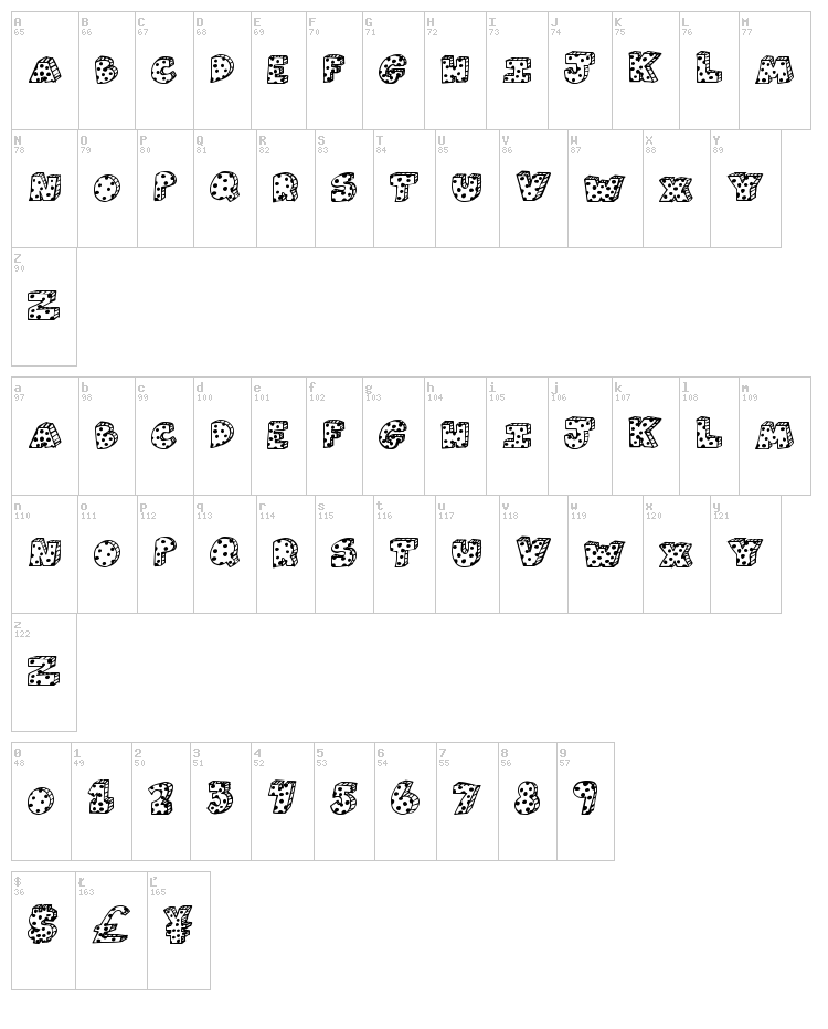 Agenda Clash font map