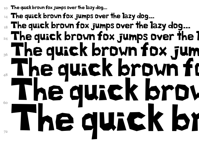 Allegro Cartoon font waterfall