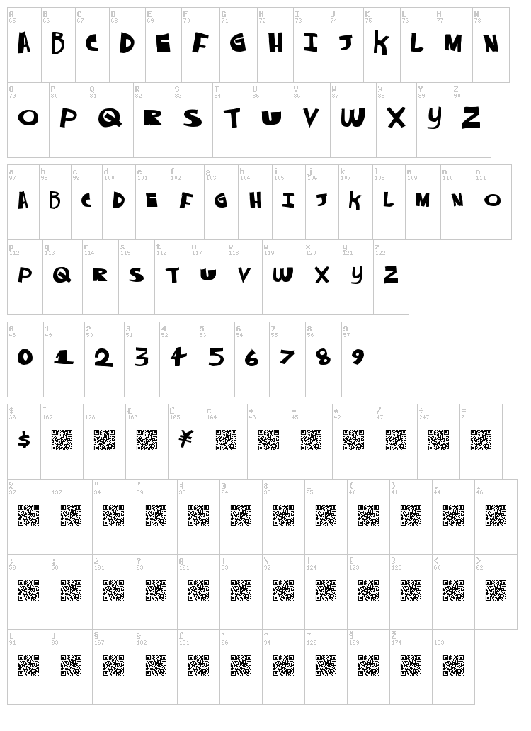 Always Never font map