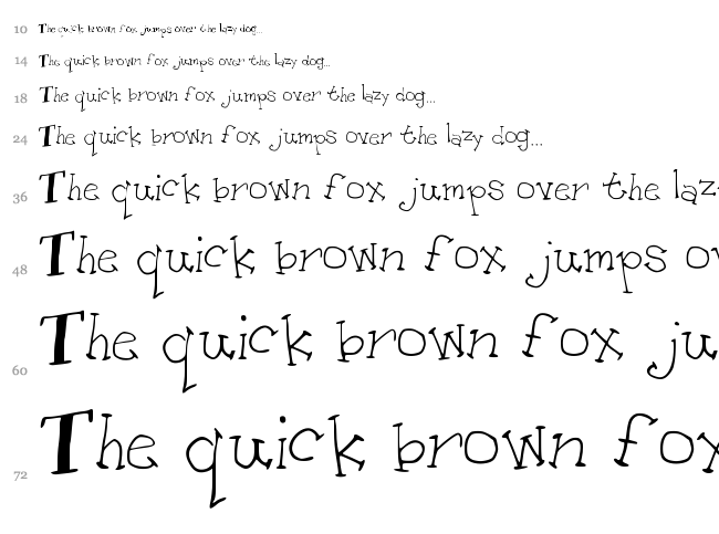 AM Toon font waterfall
