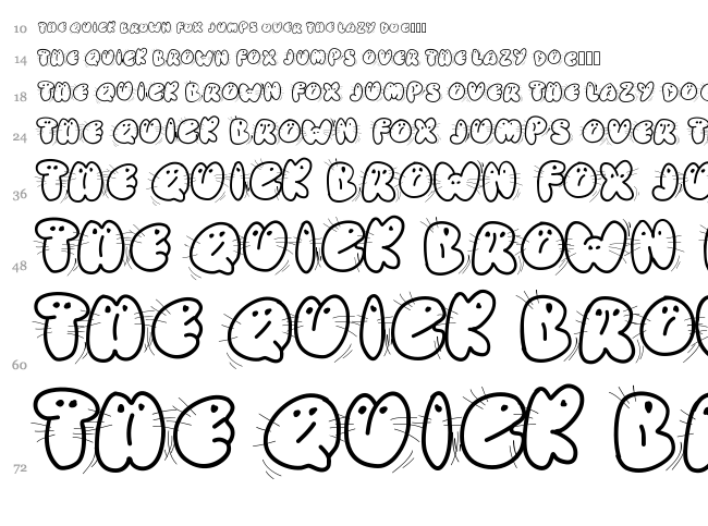 Animaletters font waterfall