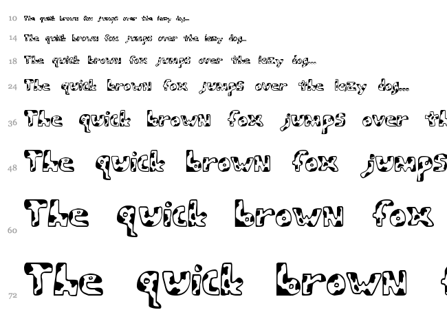Army Beans font waterfall