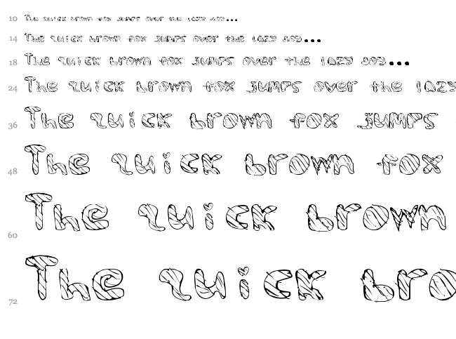 BAMF font waterfall