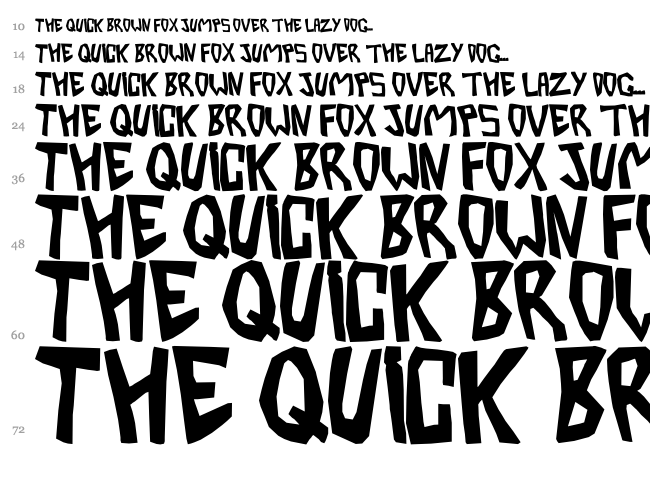 Barbera Twisted font waterfall