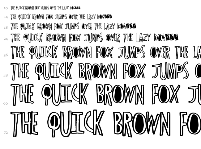 Basic Header font waterfall