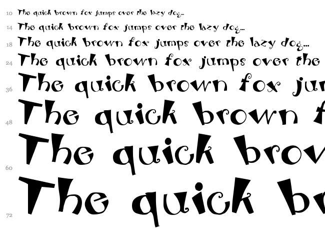 Beebop font waterfall
