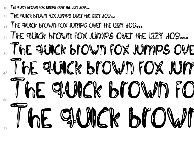 Bichochos Type font waterfall