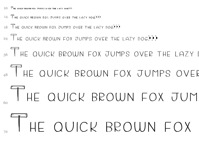 Bigattino font waterfall