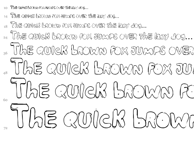 Bizarro 1 font waterfall
