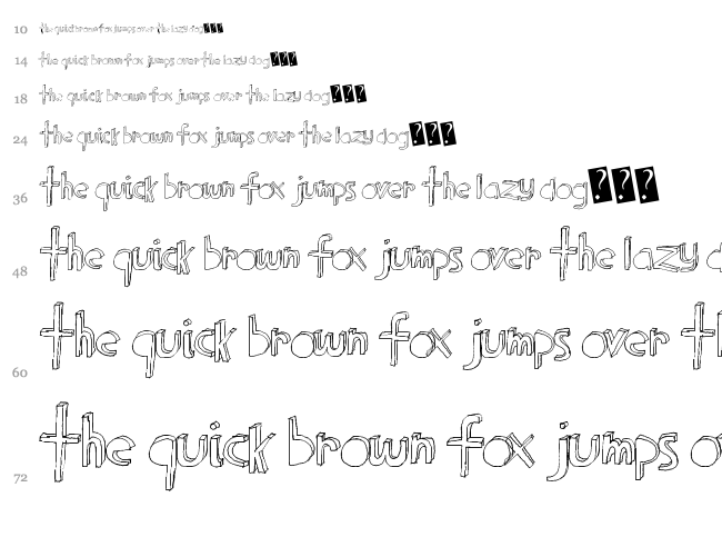 Block Party font waterfall