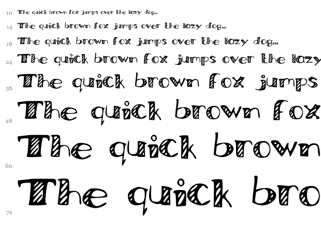 Bored Work Doodles font waterfall