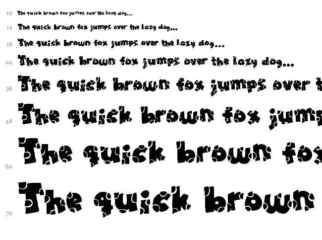 Broken Toys font waterfall