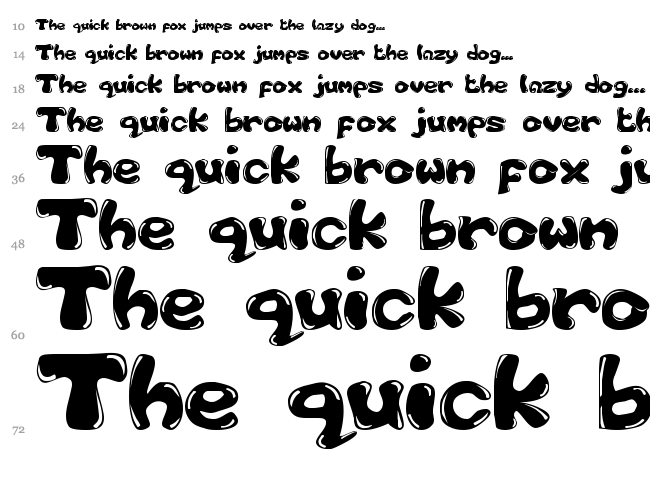 Bubble 1 font waterfall