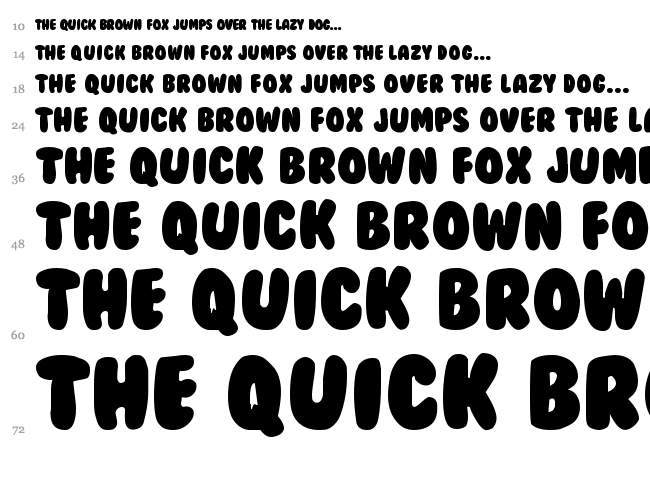 BubbleGum font waterfall