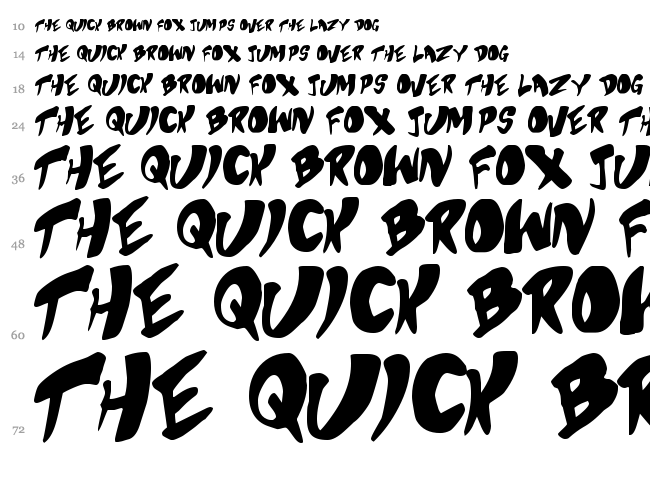 Bubblegum Superstar font waterfall