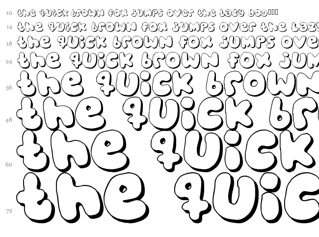 Bubblegums font waterfall