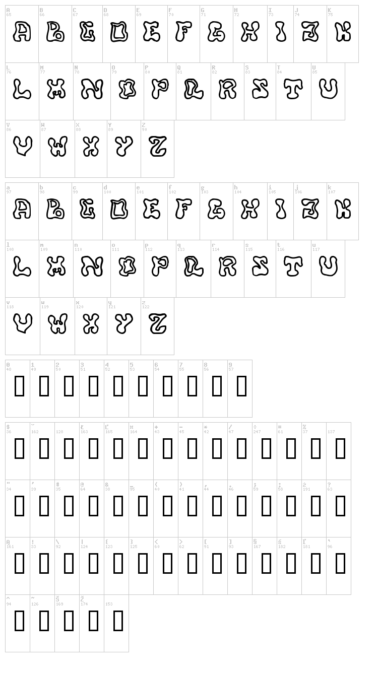 Buffy font map