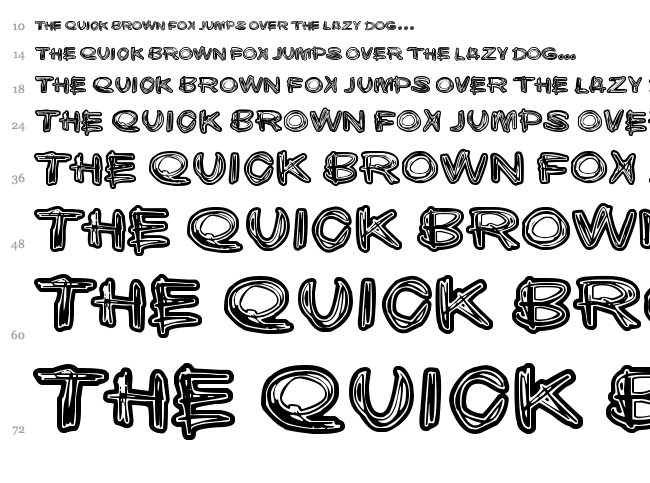 Burgerbuzz font waterfall