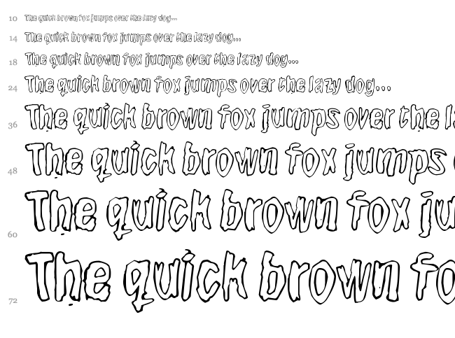 BwheroGreeZero font waterfall