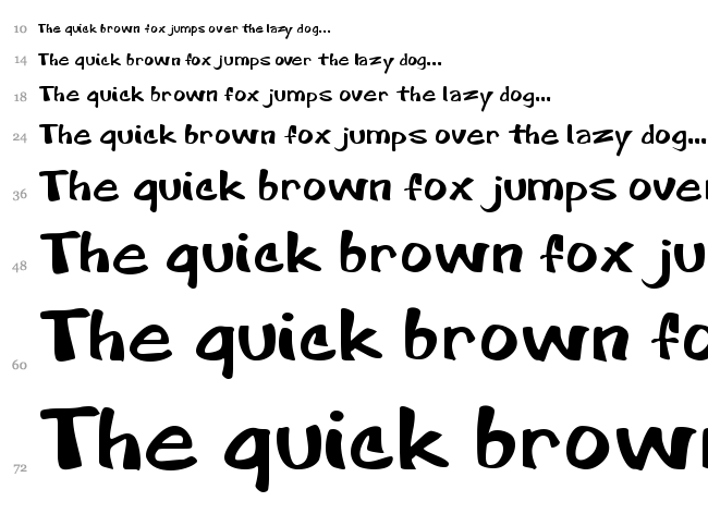 Cartoon font waterfall