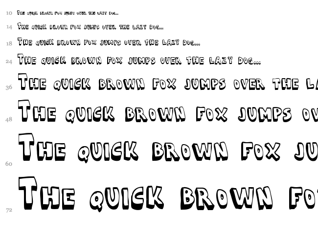 Cartoonia 3D font waterfall