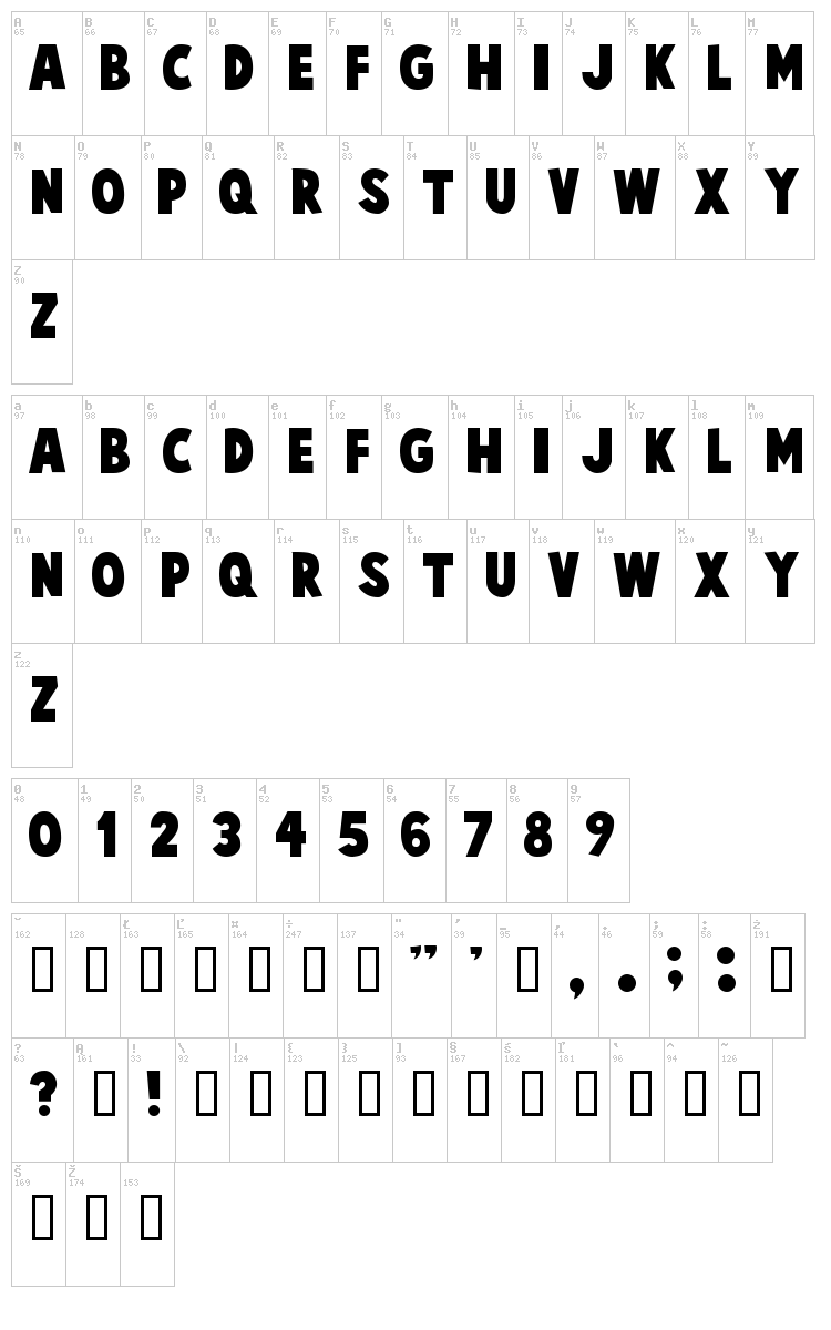 Cartoonist Kooky font map