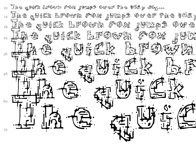 Chaotic Circuit font waterfall