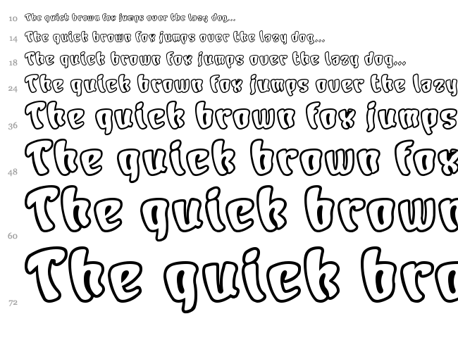 Character font waterfall