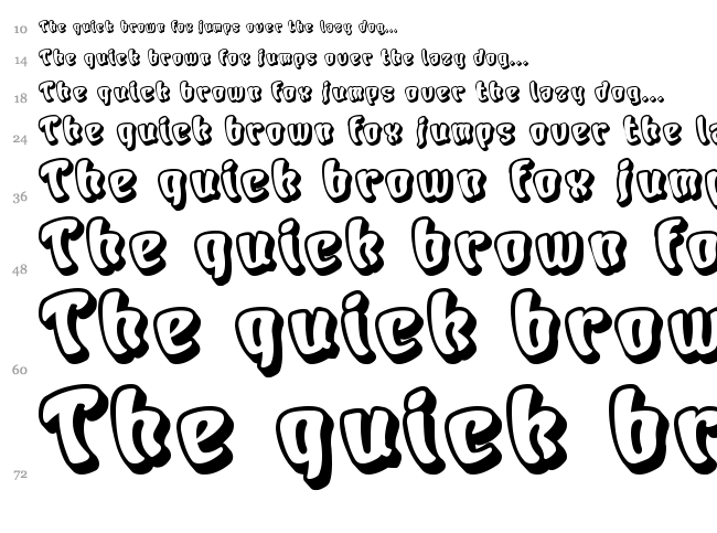 Character font waterfall