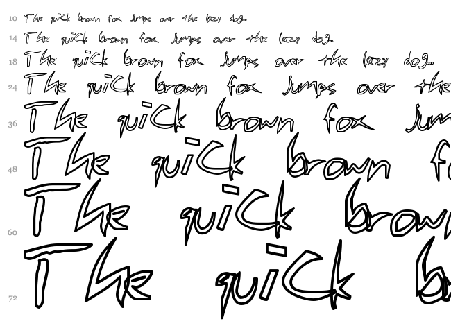 Cheap Pizza font waterfall