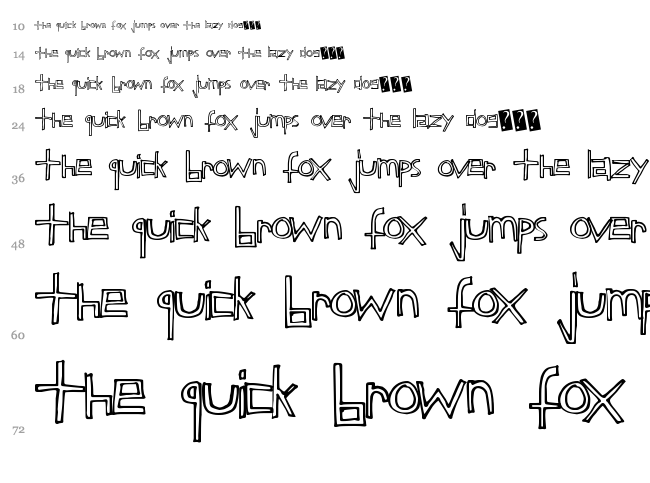 Childs Funtime font waterfall