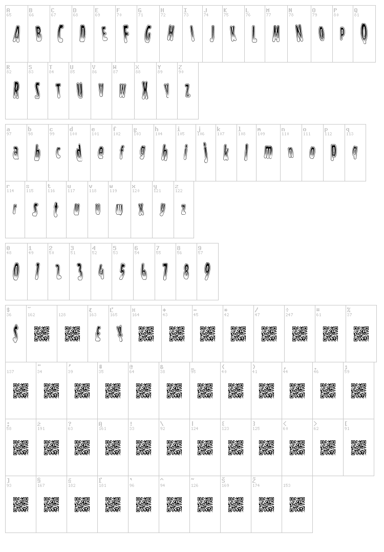 Circus Party font map