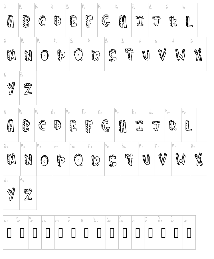 Climb the ladder font map