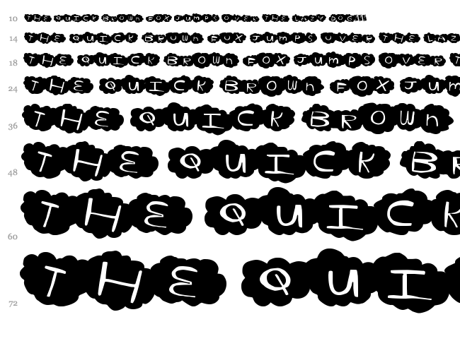 Cloud Home font waterfall