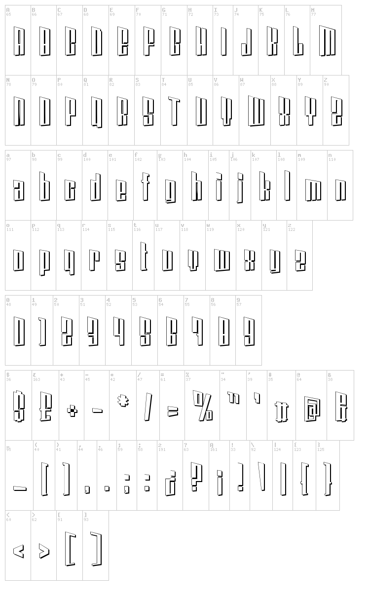 Coin Locker Datura font map