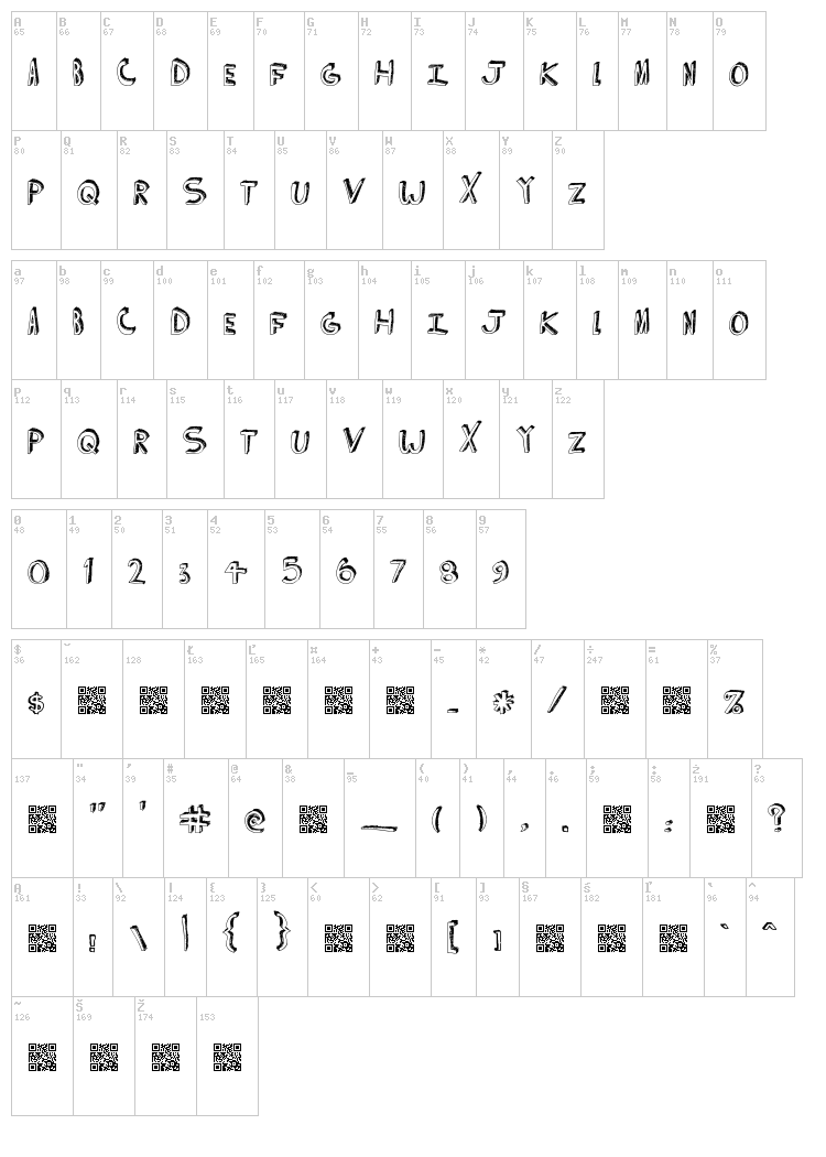 Comedy Show font map