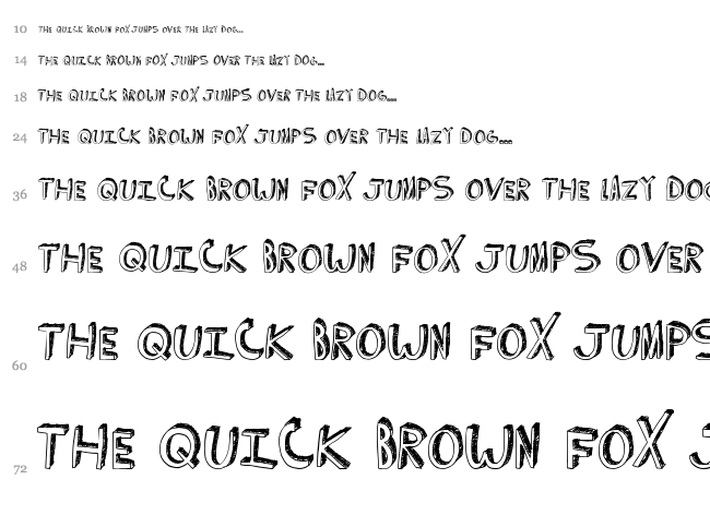Comedy Show font waterfall