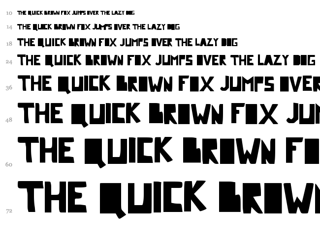 Comic Dandy font waterfall