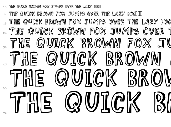 Comic Zine font waterfall
