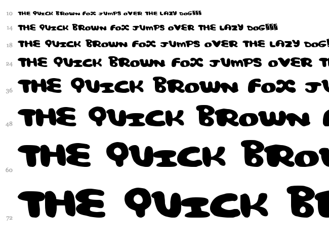 Comic Bubble font waterfall