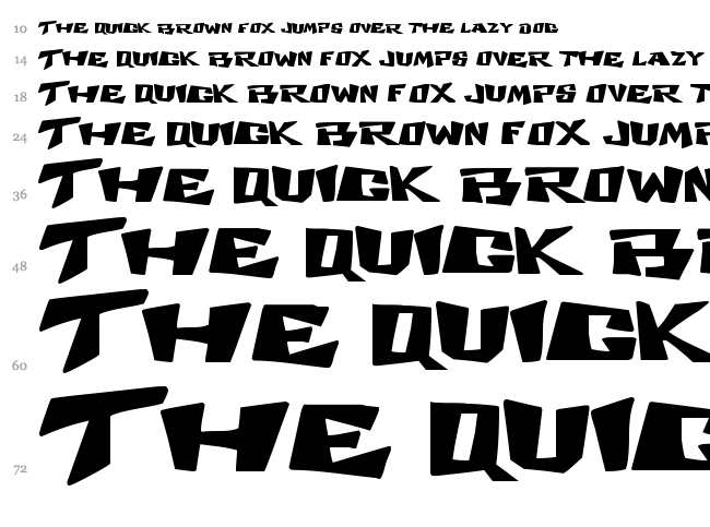 Cosmic Dude font waterfall