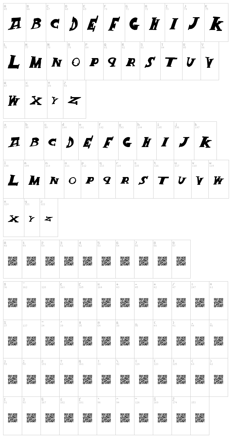 Crack King font map