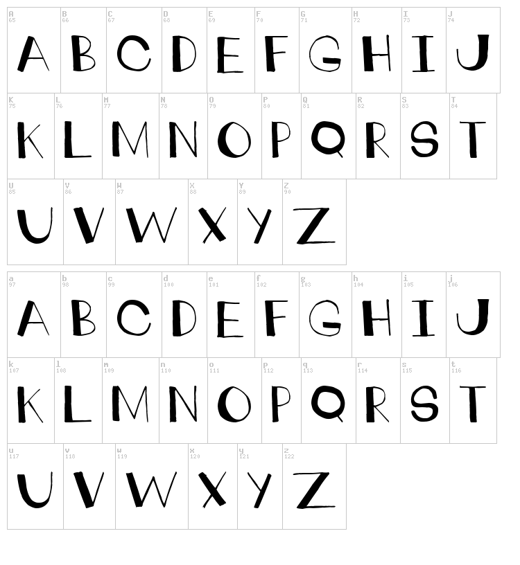 Crankdeal font map