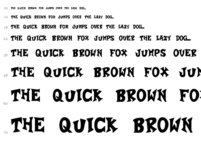 Crash-a-Like font waterfall