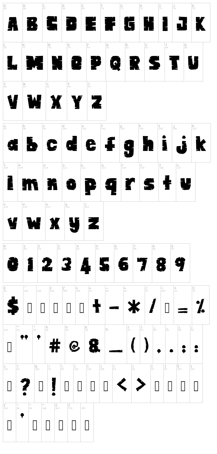 Cute Animal font map