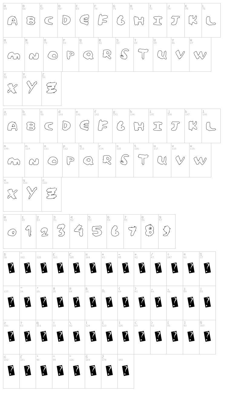 Cutout Poster font map