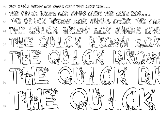 Decapitated font waterfall